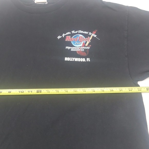 Vintage Hard Rock Cafe Hollywood, FL Fade Black Graphic T-Shirt Men’s Size Large - Picture 6 of 9